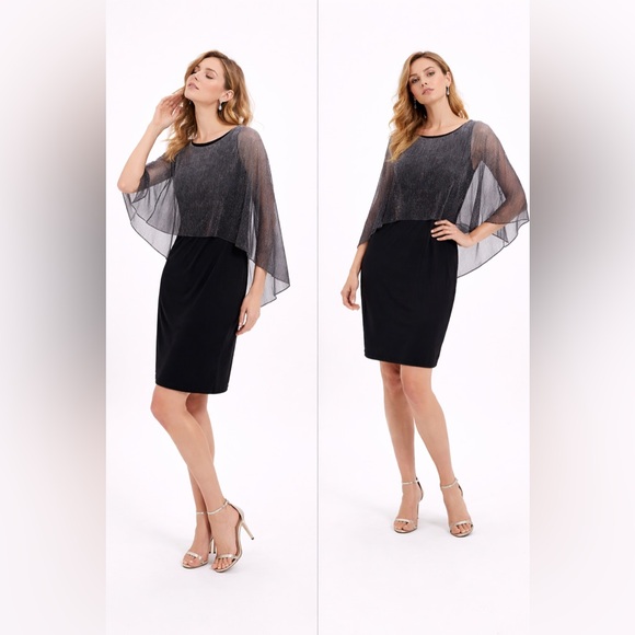 SLNY Dresses & Skirts - 👗 Metallic Ombré Overlay Dress